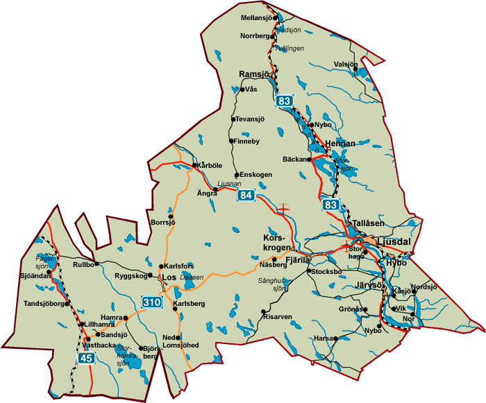 Karta Ljusdals kommun